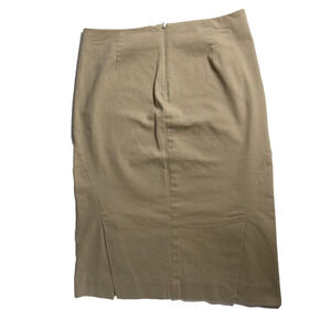 Theory Womens Pencil Skirt Stretch Slit Office Career Beige 6 made in USA